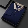 New Men'S Business Casual  Long Sleeve Solid Color Polo Shirt Fashionable Warm Comfortable Four Seasons Versatile Top