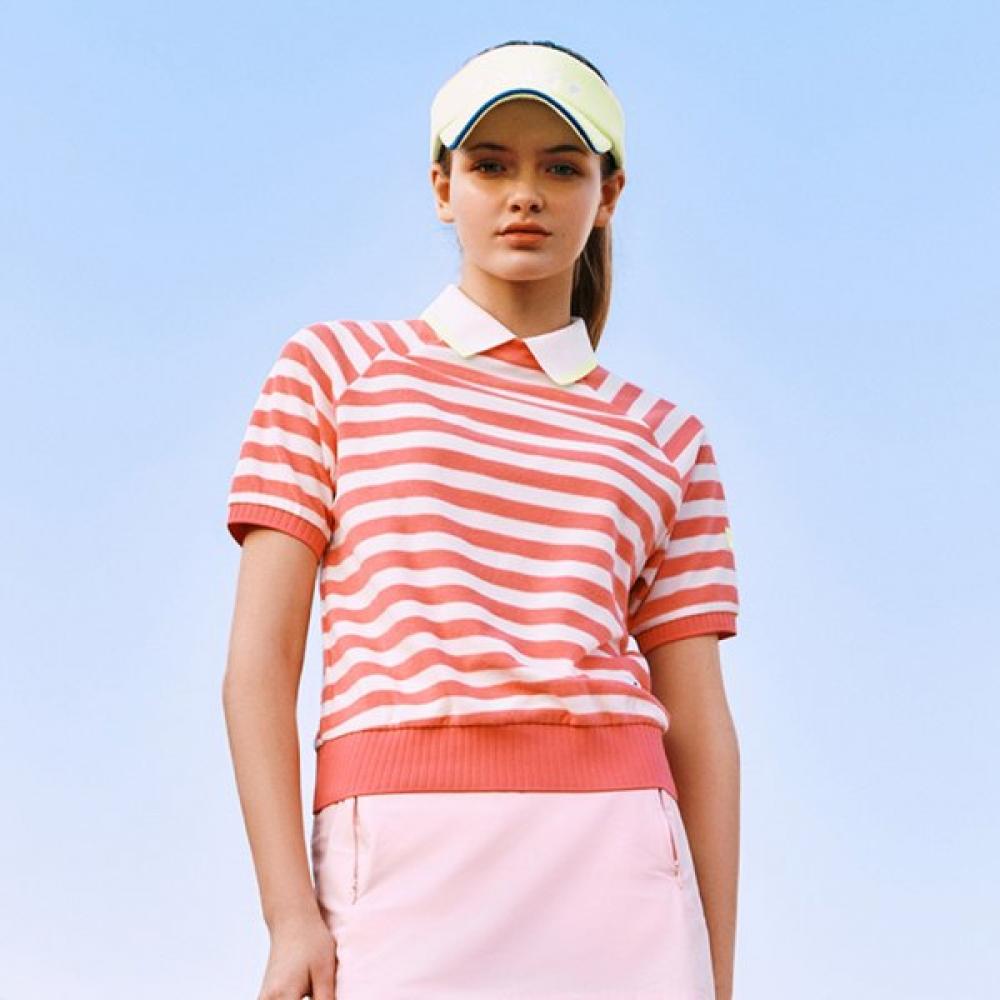 

Onoff Women S Stripe looSe Fit Tee Of9004la Pink PINK/38