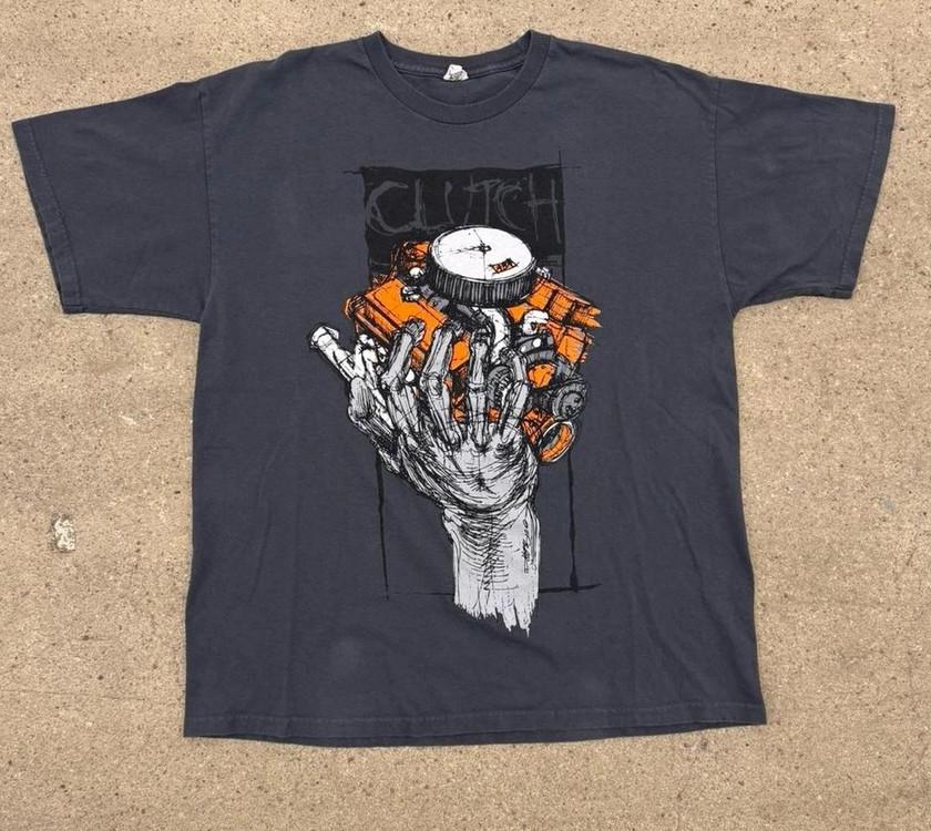 

Clutch Tee, Clutch Derek Hess Hand And Engine Charcoal All Size Shirt AH152 Unisex T-Shirt XXL