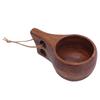 Wooden Cup Tea Mug Portable Hand Carving Natural Drinking Cup Wood Coffee Mug for Home Restaurant Camping
