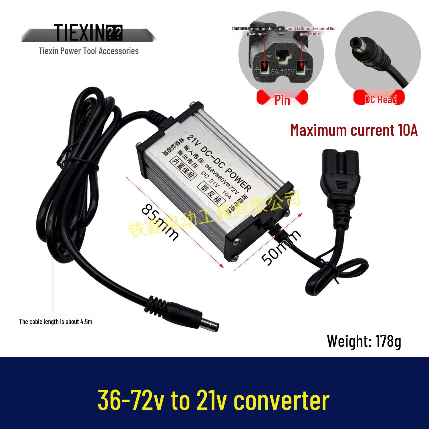 

Electric Scooter Adapter Cable: 48V/60V/72V to 21V DC, 10A