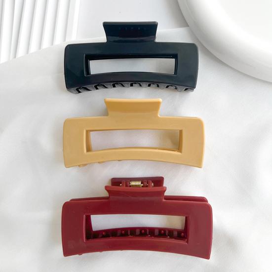 1/4Pcs Women Hair Claw Soft Silicone Anti-slip Teeth Back Head Hair Clip Geometric Shape Pain-Free Wear Hair Clamp