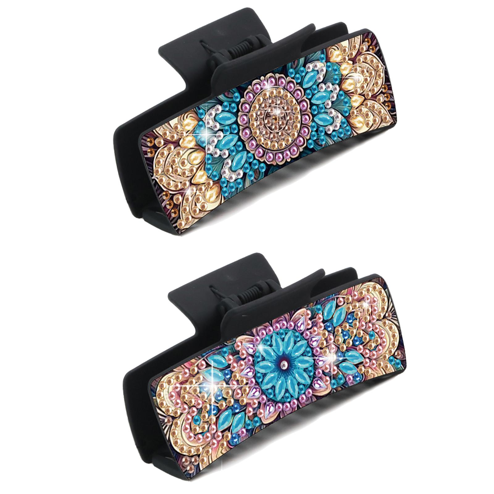 

2Pcs DIY Diamond Painting Hair Claw Clips Craft Kit Diamond Art Hair Claw Clips Making Kit for Women Girls