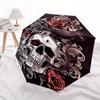 Raven & Roses: Gothic Skull Art PrintUmbrella, Portable 3-Fold Umbrella for Men & Women,Christmas Gift ES287