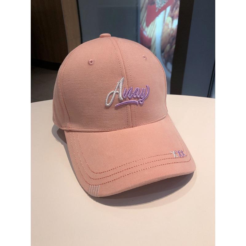 Hat female versatile face small wide brim big head circumference embroidery baseball cap hard top sunshade sun protection cap men