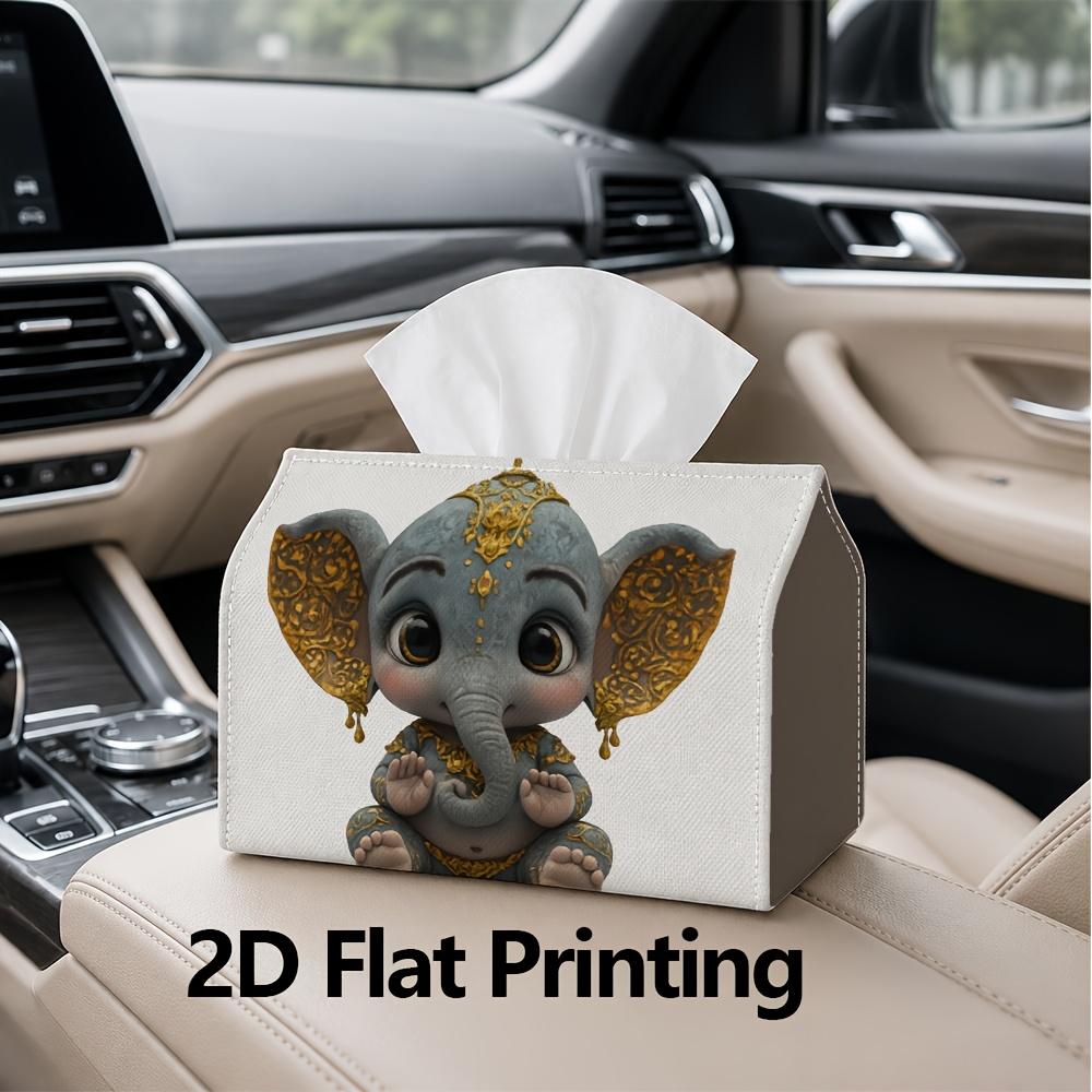 1pc, 2d Flat Printing, Tissue Box Elephant Decoration Pattern Printed Tissue Box, Durable Decoration Kitchen, Living Room, Bedroom_JZH0528G164, 2D Fla