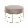 DKD Home Decor-Footstool DKD Home Decor Gold Metal Polyester Light Pink (60 X 60 X 37.5cm)