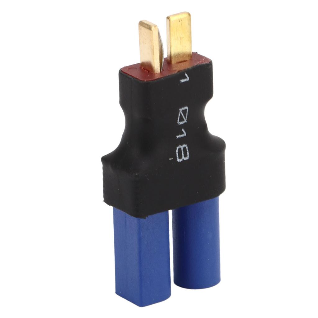 10 Pcs EC5 Female to T Male Adapter Blue Black 10x20x47mm Rubber Plastic Copper EC5 Connector Plug for RC Boat