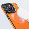 For iPhone 16 Pro Magnetic Case with Lens Kickstand Leather Phone Back Cover