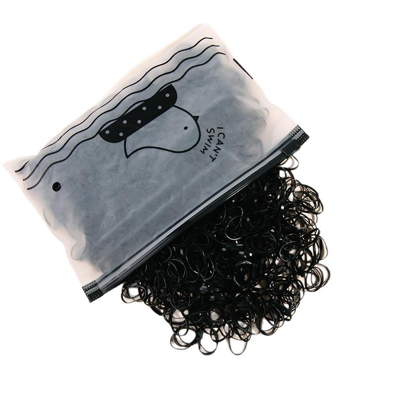 Durable Black Elastic Hair Ties for Women - High Elasticity, Thickened Rubber Bands for Secure Hair Styling