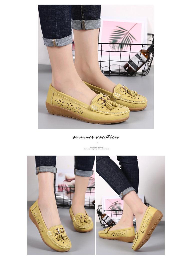 Korean Style Spring 2024 Women's Casual Loafers - Slip-On Bean Shoes for Moms.