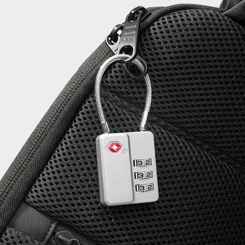 Customs Lock Luggage Lock Suitcase Lock Password Lock Travel Lock Practical Combination Padlock with Steel Cable