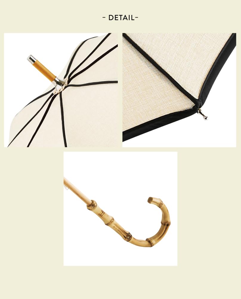 Because Long Plain Ivory Umbrella, Piping, B-951024
