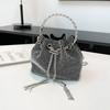imple design mini bucket bag, popular bright diamond bag women's versatile new versatile chain messenger bag