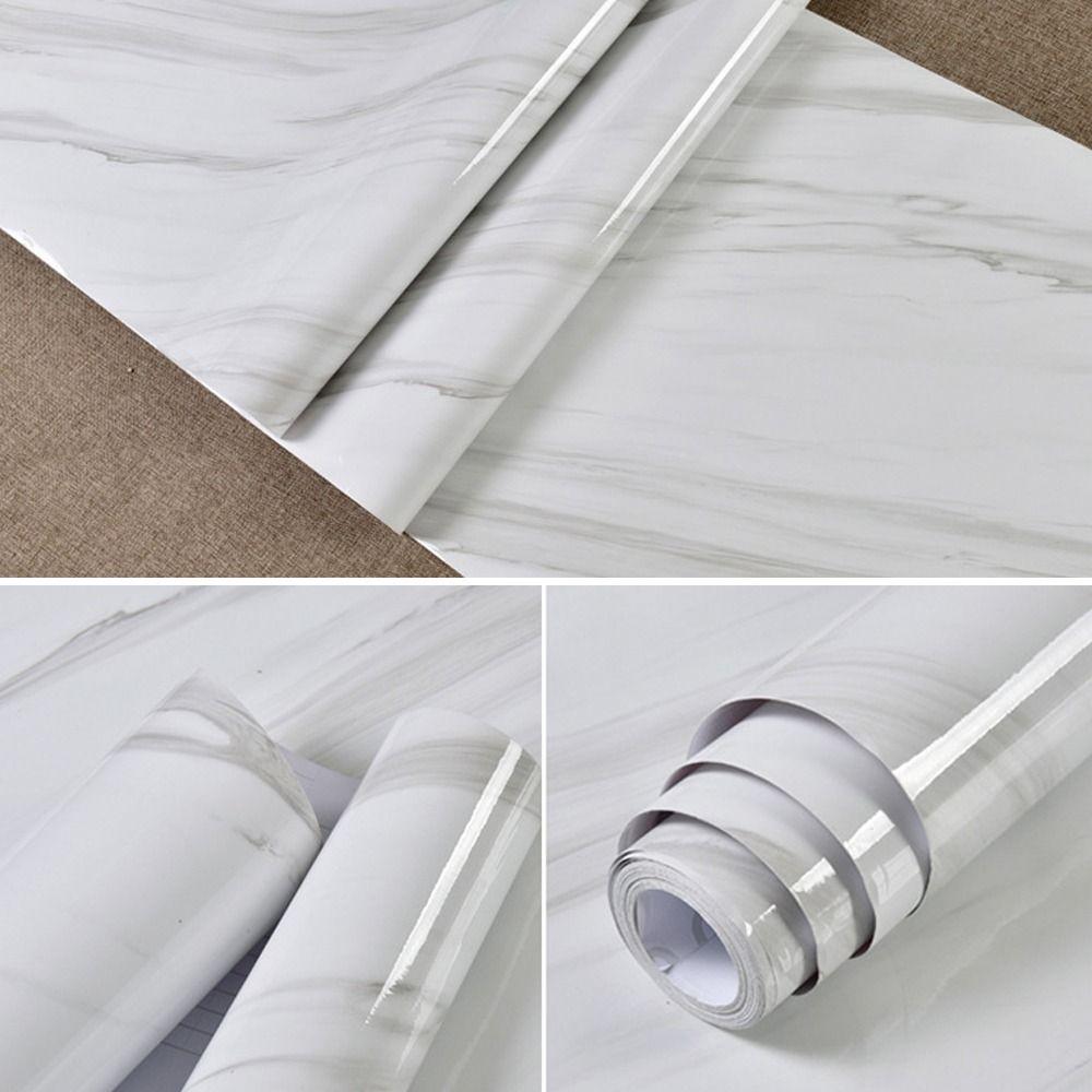 40/60cm Marble Grain Stickers Oilproof Self-Adhesive Decorative Film Waterproof Stickers Desktop