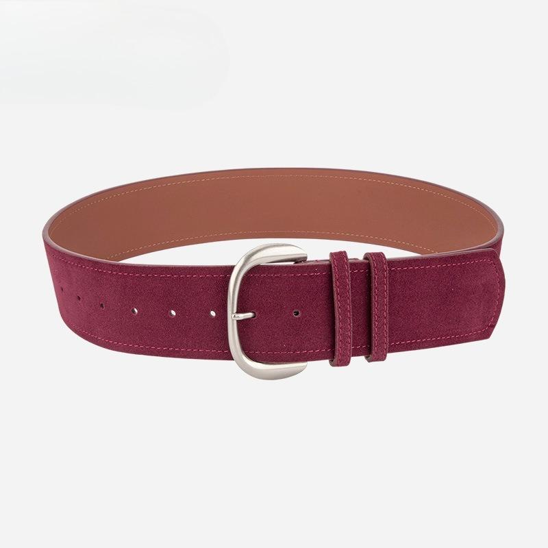 Retro Maillard Style Wide Belt for Women with Waist Slim Waist and Skirt with Temperament American Hot Girl Style Belt