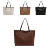 Minimalist Large Capacity Woven Handheld Tote Bag For Daily Use In Pu Material