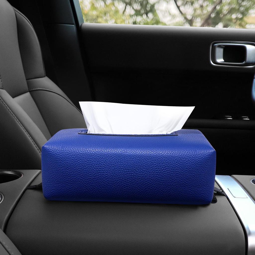 High-Grade Leather Car Tissue Box - Versatile Hanging & Pull-out Design for Simple Interior Storage