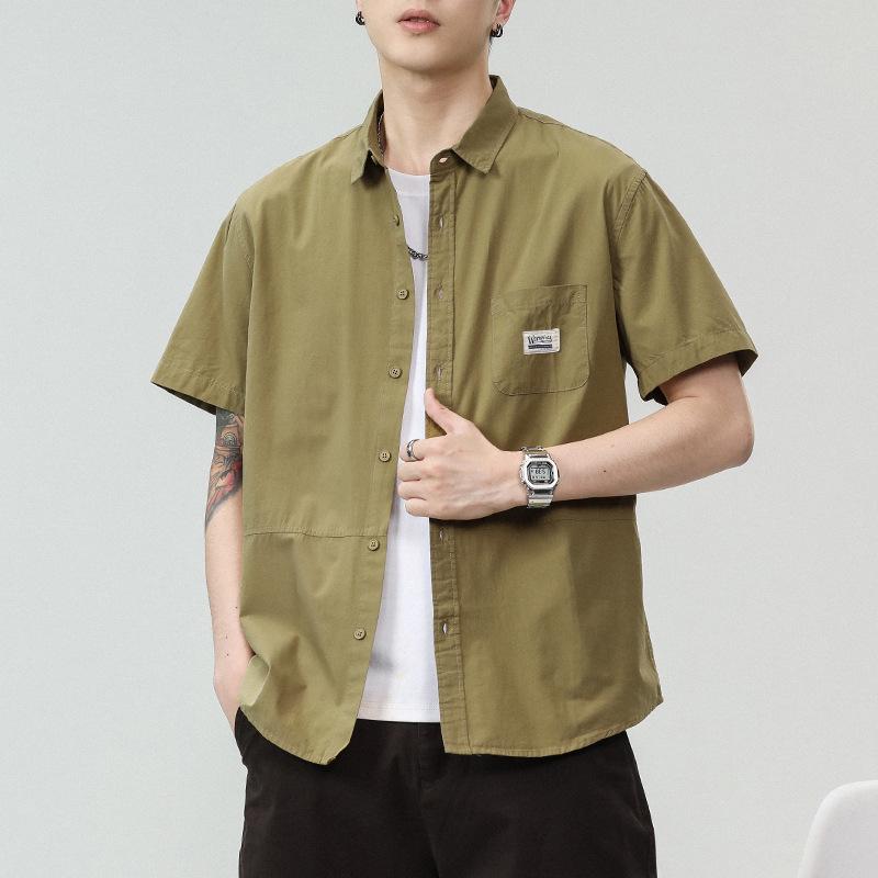 Men's Summer Casual Short-Sleeve Loose-Fit Shirt: Trendy, All-Match, Fresh Workwear