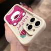 Cartoon pink bear for iPhone16Promax mobile phone case 15 soft case 14 cartoon 13 cute 12 all-inclusive