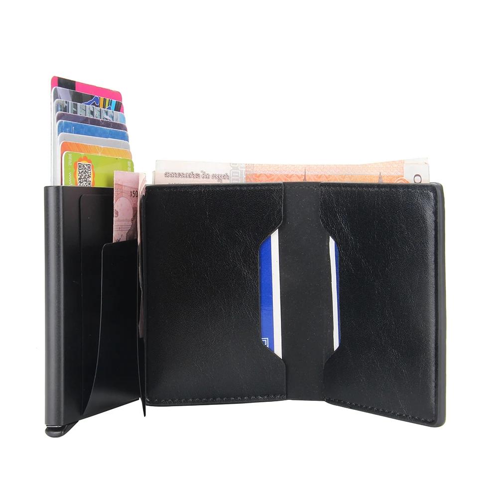 Credit Bank Card Holder Wallet Men Anti Rfid Blocking Protected Card Case PU Leather Slim Mini Card Cover Small Wallets
