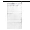 Quick Dry Hanging Bath Organizer with 6 Pockets, Hang On Shower Curtain Rod Liner Hooks, Shower Organizer