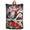 Aesthetic Dandadan Manga Blanket Multiple Sizes Soft Fuzzy Plush Okarun Throw Blankets for Couch Sofa and Bed