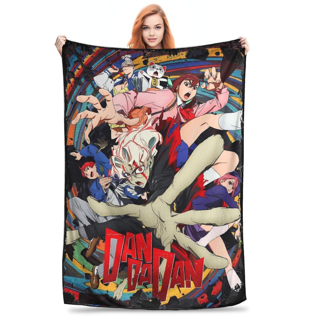 Aesthetic Dandadan Manga Blanket Multiple Sizes Soft Fuzzy Plush Okarun Throw Blankets for Couch Sofa and Bed