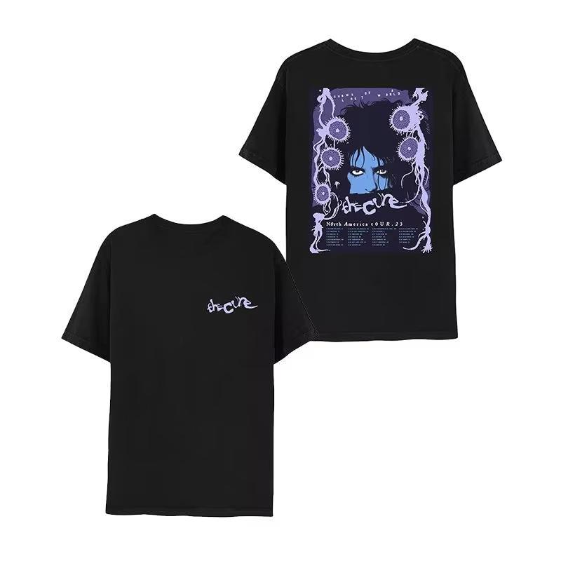 The Cure Behandling Band Icke-mainstream Rock Punk Tryck Oversize Ren Bomull Herr- och Dam Kortärmade T-shirts
