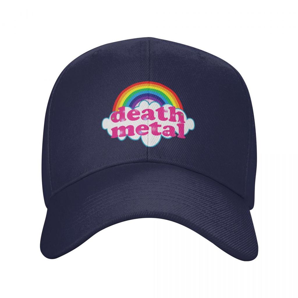 Custom Fashion Unisex Rainbow Rock Music Death Metal Baseball Cap Adult Adjustable Dad Hat for Unisex Sun Protection Snapback Hats