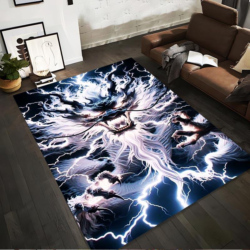 Thunder Beast Rug with Lightning and Fierce Claws Design  Suitable for use as an anti-slip for living room bedroom sofas 40x60cm( 15x23in )