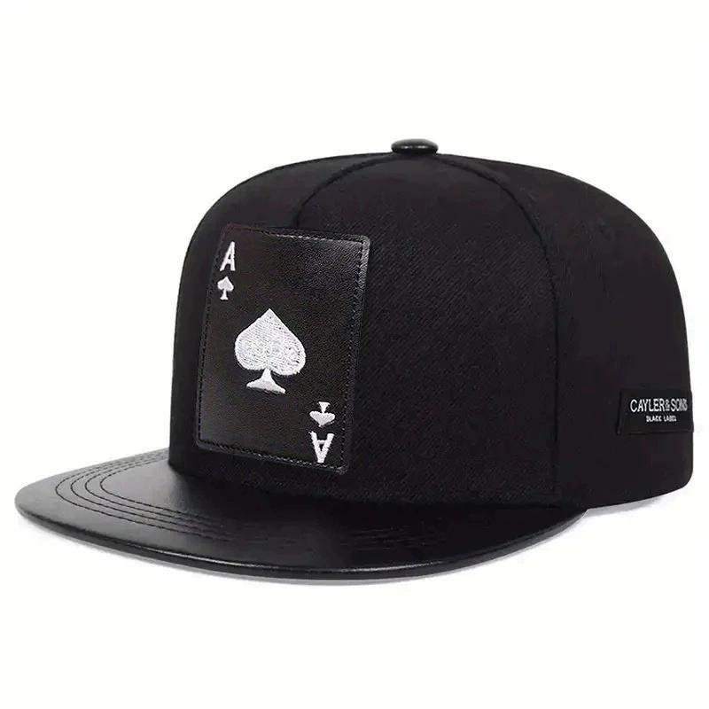 King Leather Playing Card Embroidered Baseball Caps Hip Hop Caps For Men Women Outdoor Sun Hat Unisex Adjustable Snapback Hats