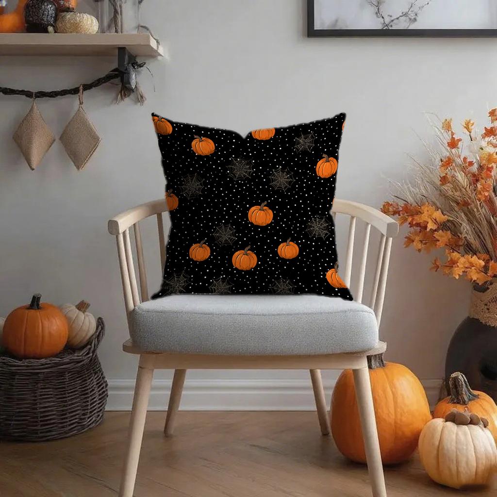 Halloween-themed Pumpkin & Ghost PillowsSuitable for Sofa Car Bedroom Decorative Cushion Cover Pillow Cover
