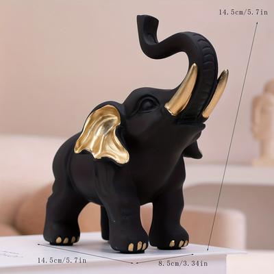 Decoração de elefante, decoração de prateleira de arte de parede, presentes de elefante decorados, edição de colecionador feita à mão figuras de elefante com grão de madeira