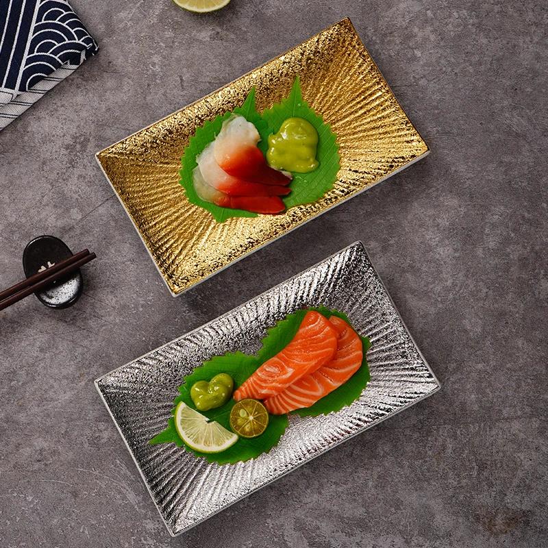 Japanischer Rechteckiger Sushi-Teller Keramik Sashimi Sushi Restaurant Dessert Barbecue Spezial