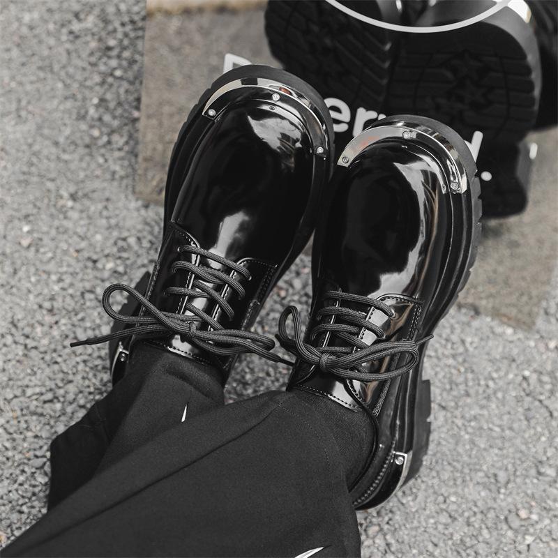 Boty Derby s velkou špičkou pánské niche letní zvýšení výšky ležérní kožené boty britský styl boty Martin nízké 3204-J