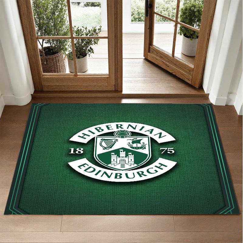 Hibernian FC Design Crystal Velvet Rug Soft Decorative Mat for Bedroom Entrance
