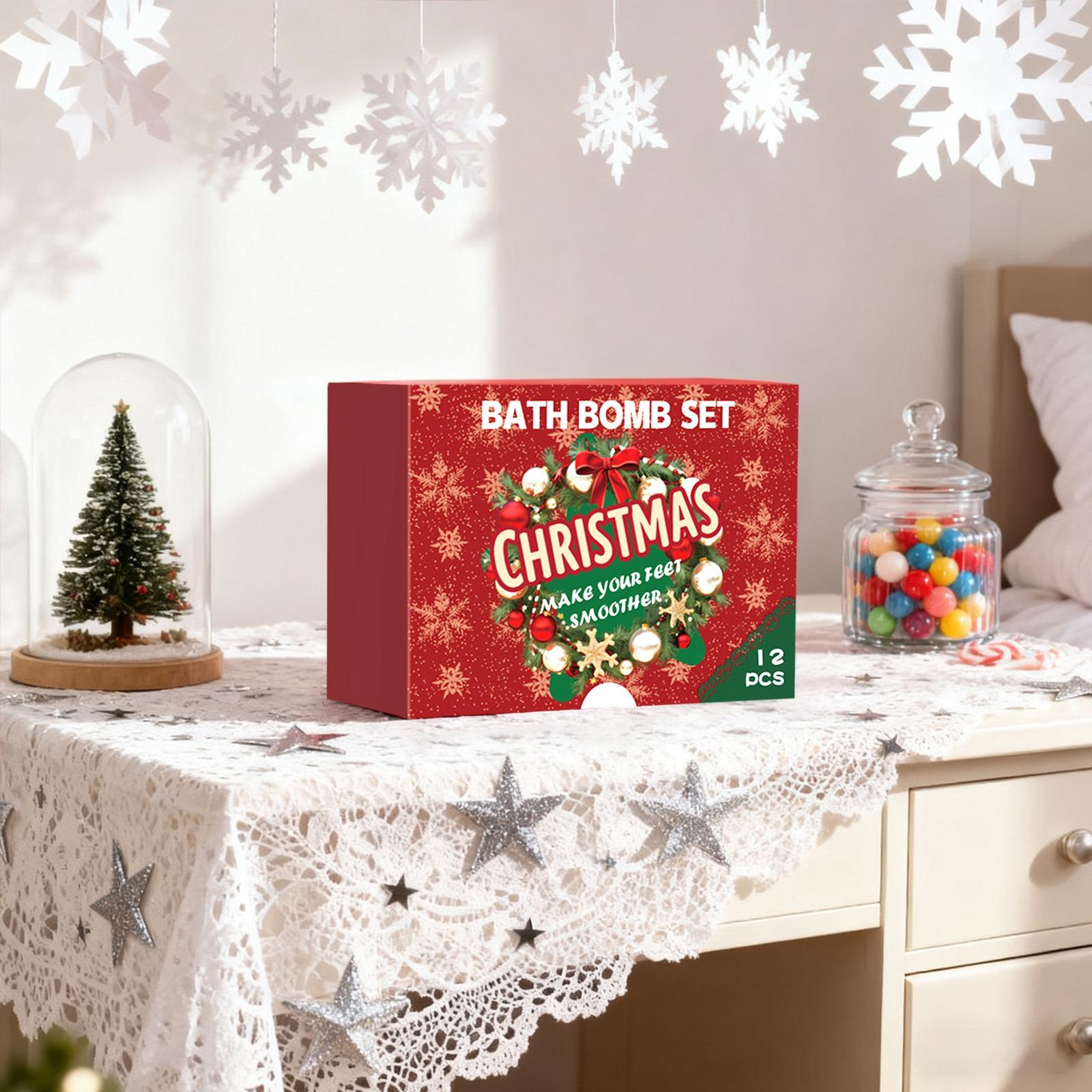 

Набор шариков для пены для ванны на Рождество, Подарочная коробка с бомбочками для ванны, Красочный питательный и увлажняющий кожу креативный подарок для горячих источников One Size