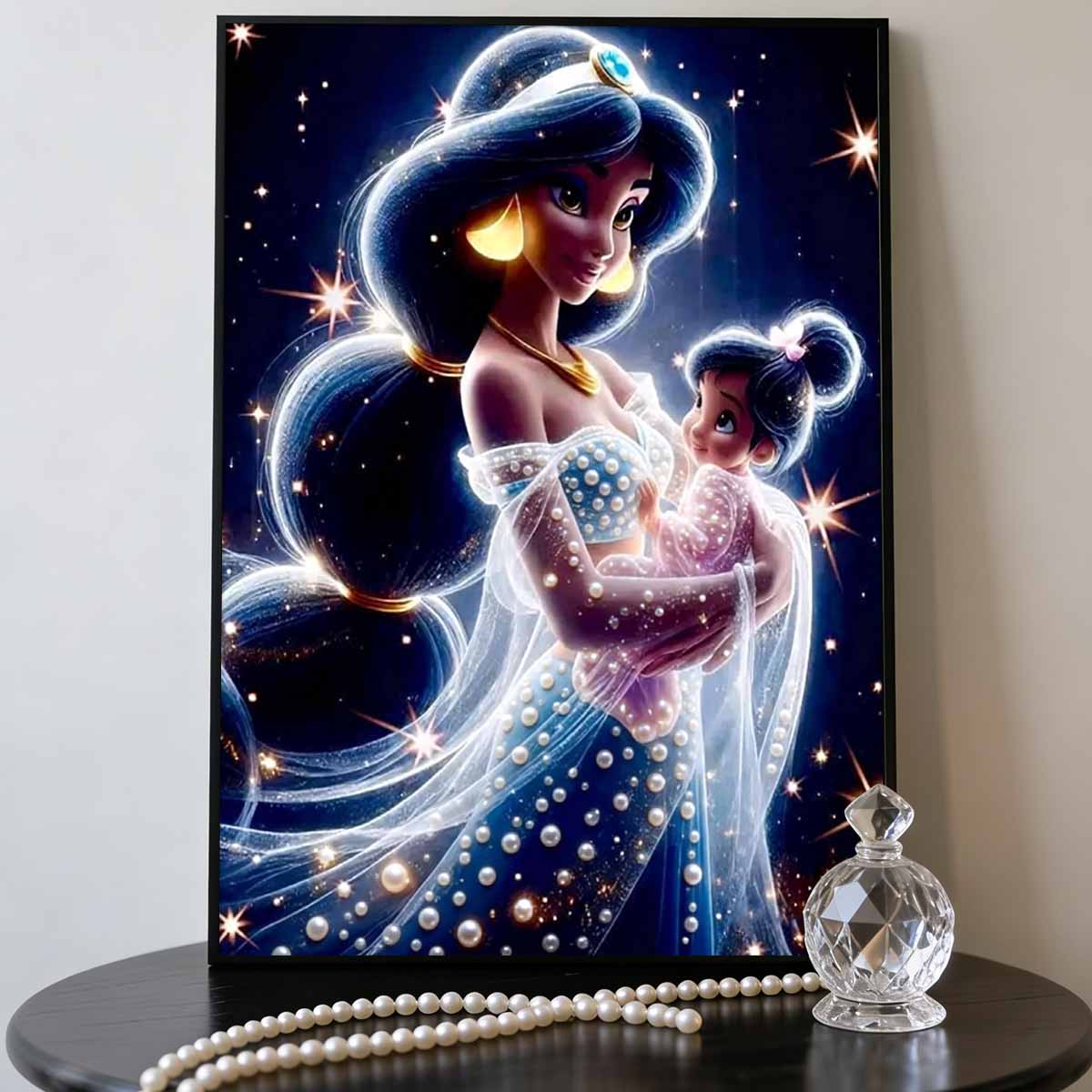 Диснеевские Принцессы Сделай Сам Жемчуг Алмазная Точечная Картина Арт Поделки Взрослый Домашний Декор Арт Алмазная Живопись 35x45см Без Рамки 35x45cm