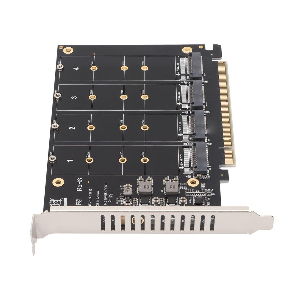 Adapter Card NVME M.2 To PCIE X16 4 Ports 32Gbps Expansion Card Hard Drive Reader Computer