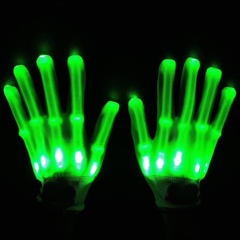 Finger Led Electro Flashing Gloves Light Up Christmas Dance Rave Party Fun