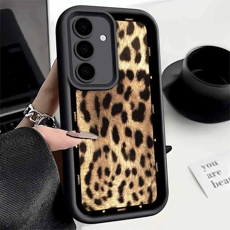 Phone Case for Samsung Galaxy A17 A16 A15 A14 A13 Fashion Sweet Leopard Print A56 A36 A26 A55 A35 A25 A54 A34 A24 A53 A33 A23 A0