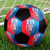 Pallone da Calcio Olympique Lyon Taglia 5 Colorato Cucito a Macchina PVC Pronto per la Competizione Resistente Alta Rimbalzabilità