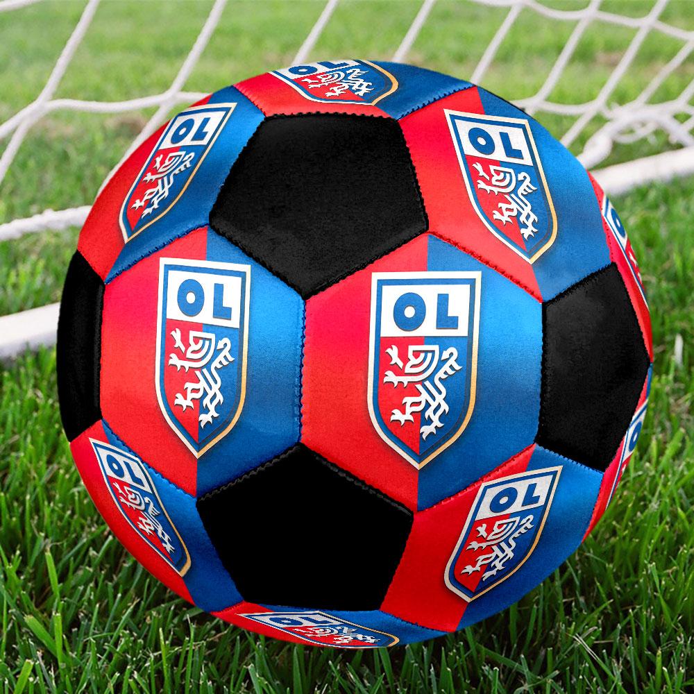 Pallone da Calcio Olympique Lyon Taglia 5 Colorato Cucito a Macchina PVC Pronto per la Competizione Resistente Alta Rimbalzabilità