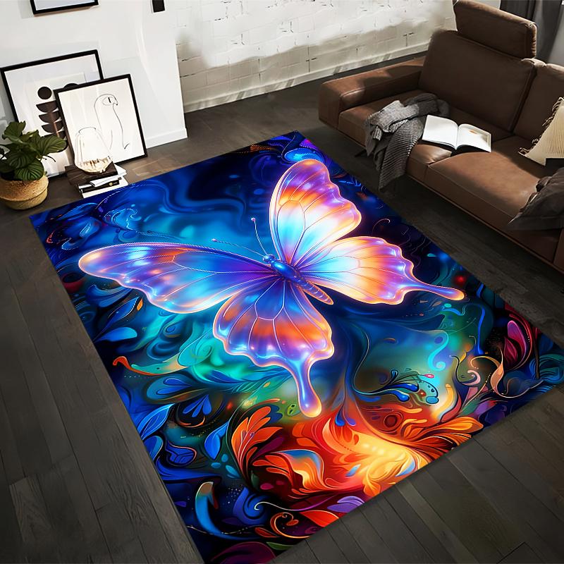 

Colorful Butterfly Design Carpet With Abstract Floral Patterns Suitable for use as an anti-slip for living room bedroom sofas 40x60cm( 15x23in )
