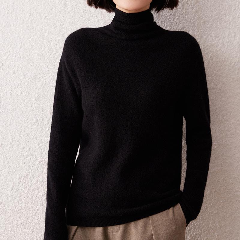 Women's Twelve-Needle Turtleneck Cashmere Sweater - Versatile Autumn/Winter High-End Base Layer