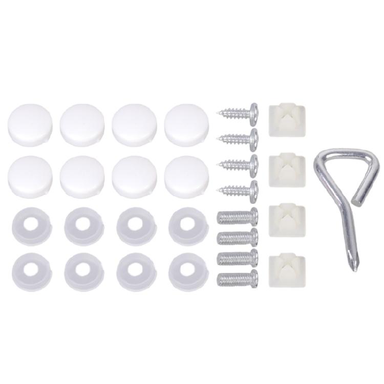 Universal Car Plate Mount Hardware Fastener Nut Car Number Plate Frame Holder Mounting Screws and Cover Caps Kit