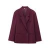 2025 Women's Double-Breasted Suit Jacket & High-Waisted Pants Set - European & American Casual Style
