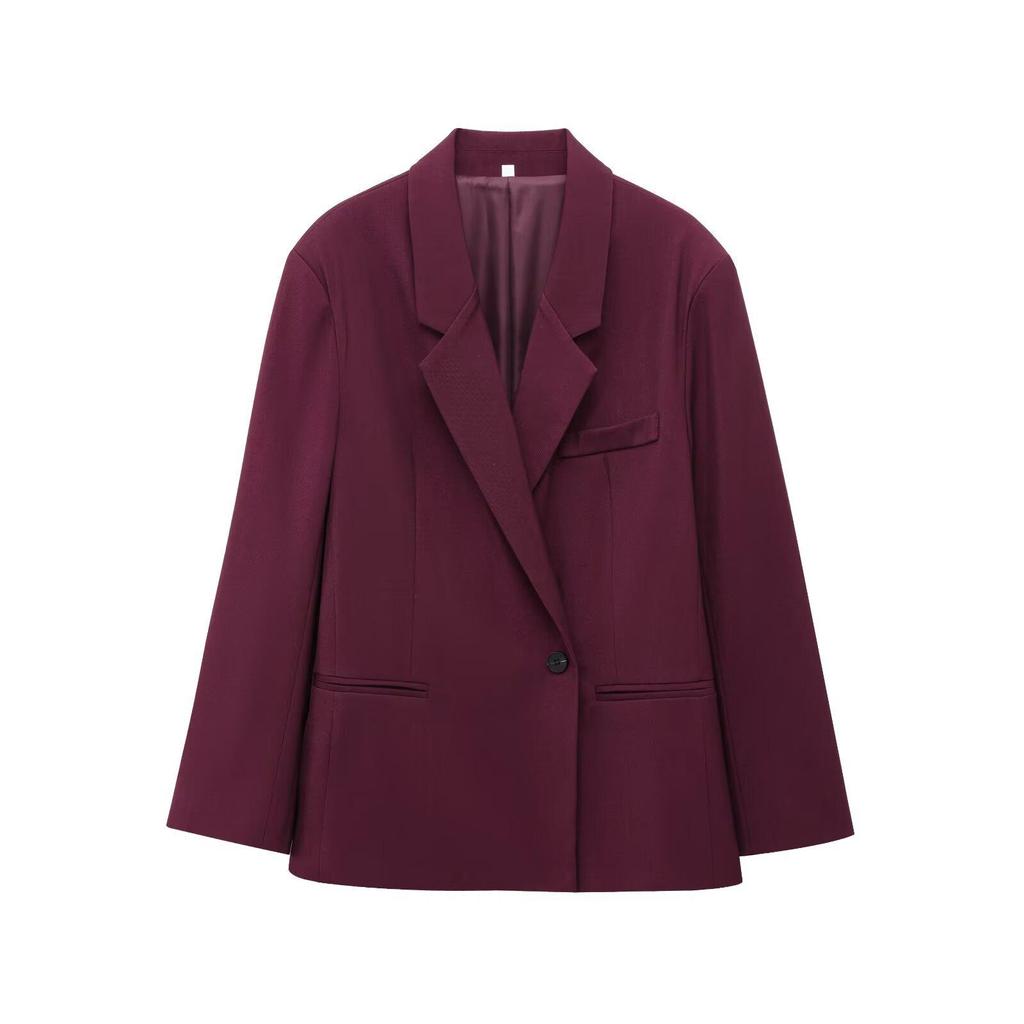 2025 Women's Double-Breasted Suit Jacket & High-Waisted Pants Set - European & American Casual Style