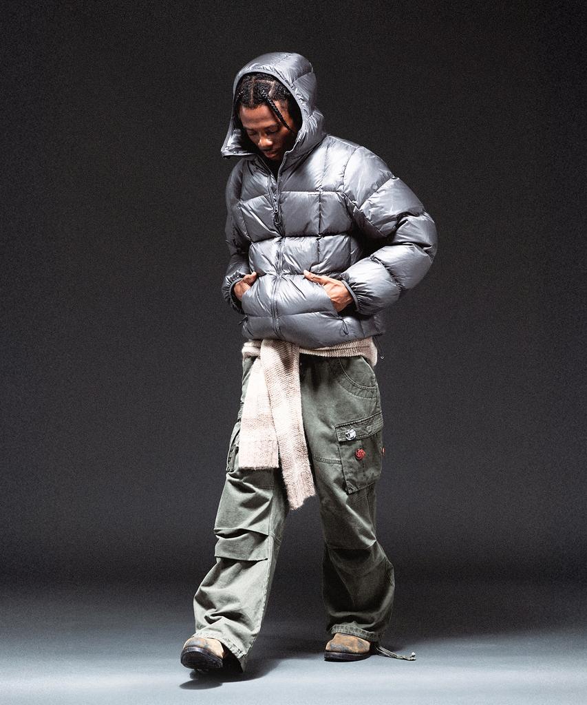 Thevinylhouse Hooded Duck Down Jacket Charcoal
